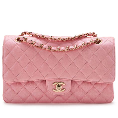 chanel classic flap medium pink python|chanel flap hardware.